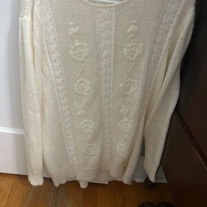 white lace sweater
